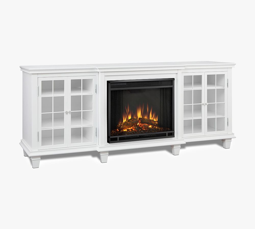 Lowe Electric Fireplace Media Cabinet, White