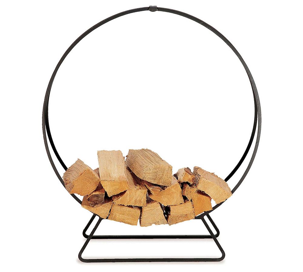 48" Matte Black Hand-Forged Steel Firewood Rack