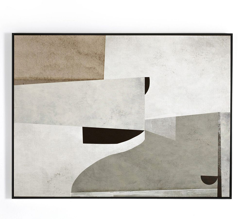 Abstract Coffee and Cream Canvas Print with Black Frame