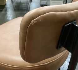 Open Box: Maison Leather Low Back Swivel Stool