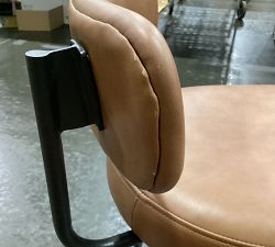 Open Box: Maison Leather Low Back Swivel Stool