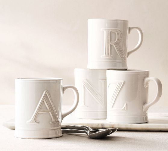 Embossed Alphabet Mug
