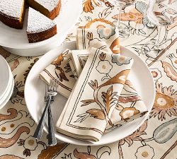 Calista Embroidered Cotton Table Throw