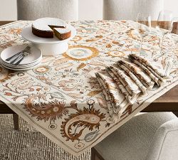 Calista Embroidered Cotton Table Throw