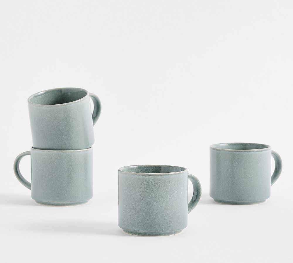 Mason Stoneware Mugs - Set of 4 - Set of 4 - Chambray