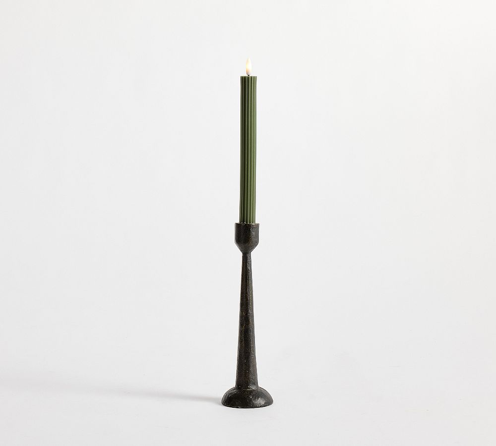 Standard Flameless Fluted Taper Candle - Set of 6