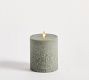 Premium Flickering Flameless Wax Pillar Candle - Salt Washed