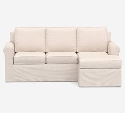 Cameron Roll Arm Slipcovered Reversible Chaise Sectional (88&quot;)