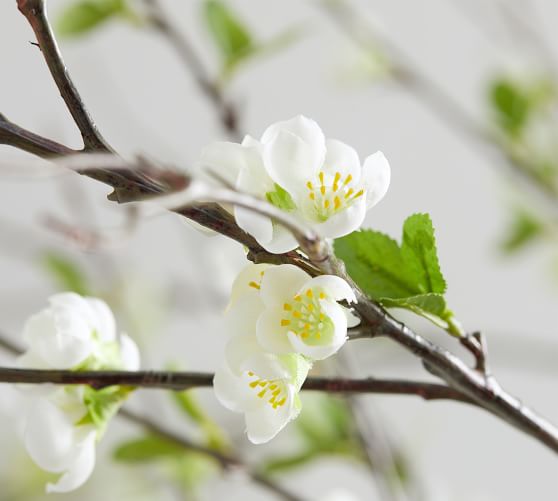 Faux Oversized White Blossom Branch