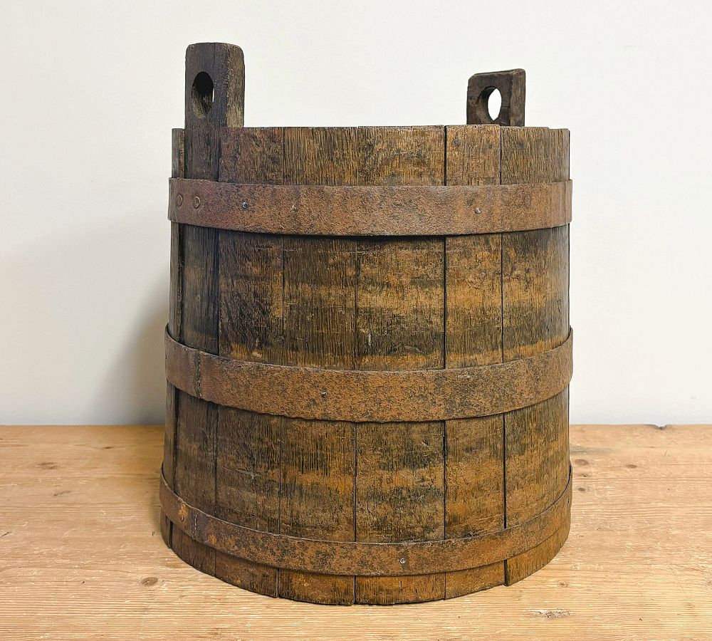 Found Wine Barrel Planter