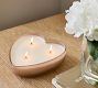 Frosted Glass Heart Candle - Rose Peony