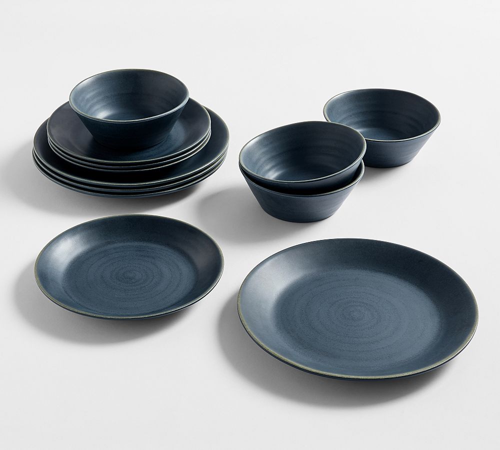Larkin Outdoor Melamine 12-Piece Dinnerware Set