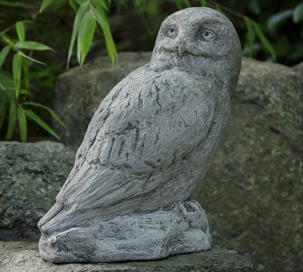 Handcrafted Cast Stone Polar Owl