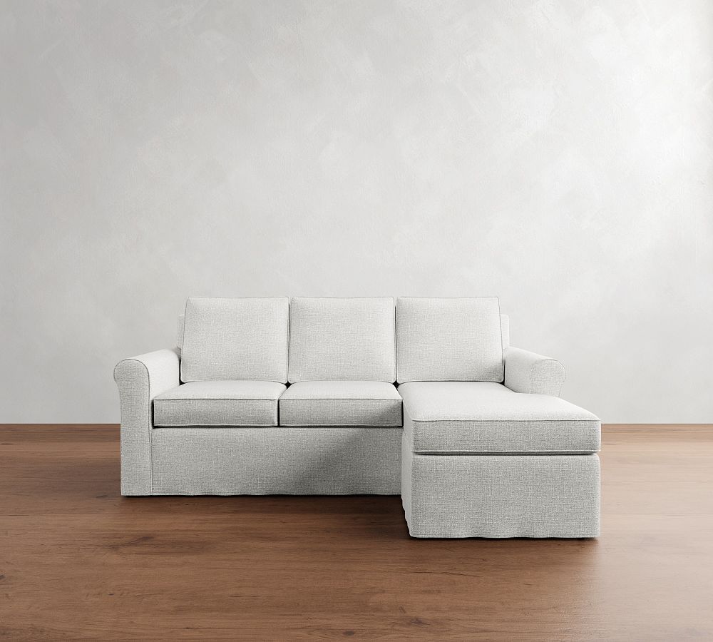 Cameron Roll Arm Slipcovered Reversible Chaise Sectional (88&quot;)