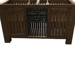 Open Box: Abbott Concrete &amp; Acacia Ultimate Outdoor Bar (76&quot;)