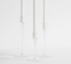 Monique Lhuillier Avril Etched Glass Candle Holder - Set of 3