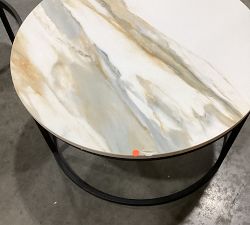 Open Box: Delaney Marble Round Nesting Outdoor Coffee Table