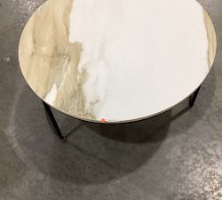 Open Box: Delaney Marble Round Nesting Outdoor Coffee Table