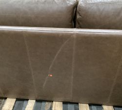 Open Box: Turner Square Arm Leather Sofa (65&quot;&ndash;104&quot;)