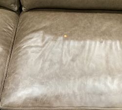 Open Box: Turner Square Arm Leather Sofa (65&quot;&ndash;104&quot;)
