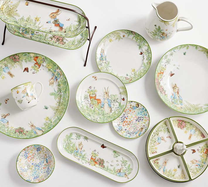 Dinnerware Set Pottery Barn Rabbit Plates Peter Rabbit Stoneware