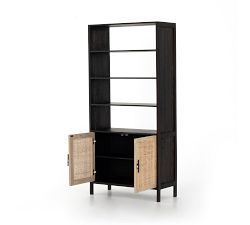 Dolores Cane Open Bookcase with Doors (35&quot;)