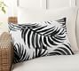 Sunbrella&#0174; Black Palm Leaf Outdoor Lumbar Pillow