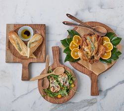 Curved Reclaimed Acacia Wood Cheese Board