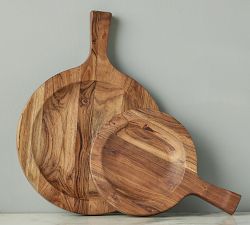 Curved Reclaimed Acacia Wood Cheese Board