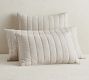 European Flax Linen Cotton Channel Stitch Quilted Sham