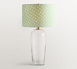 Carter Glass Table Lamp with Kravet Petite Floral Shade (29&quot;)