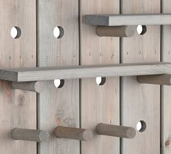 Belsay Outdoor Wooden Pegboard with Shelves