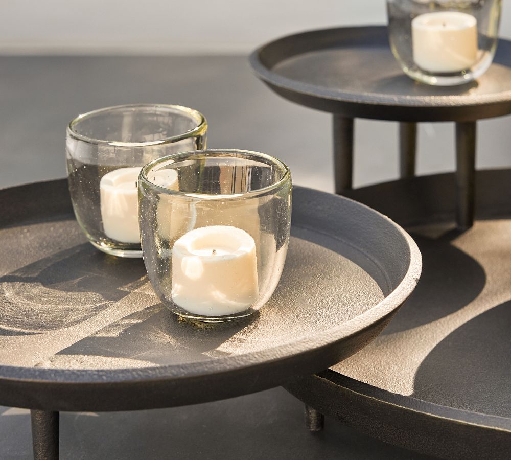 Handcrafted Modern Glass Candle Holders - Set of 5