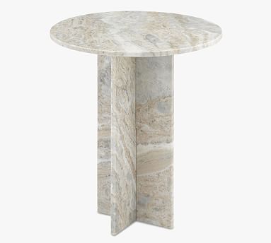 Calvert Round Marble Accent Table (18")
