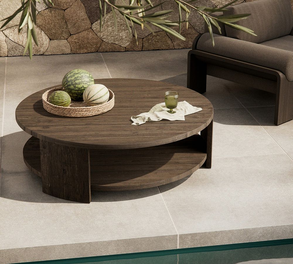 Lanay Reclaimed Teak Round Outdoor Coffee Table (48&quot;)
