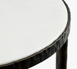 Mission Round Marble Nesting Side Table (13&quot;-17&quot;)