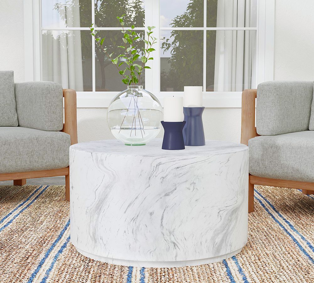 Myles Concrete Round Outdoor Coffee Table (32&quot;)