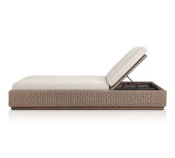 Lorina Wicker Outdoor Double Chaise Lounge