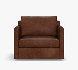 Open Box: Pacifica Deep Seat Leather Swivel Chair