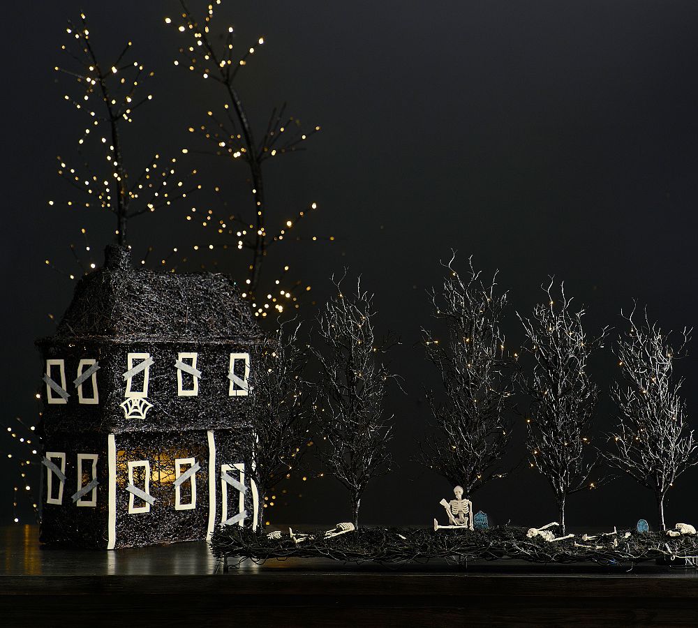 Lit Skeleton Forest Centrepiece