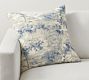 Jardin Painterly Blue Toile Print Pillow
