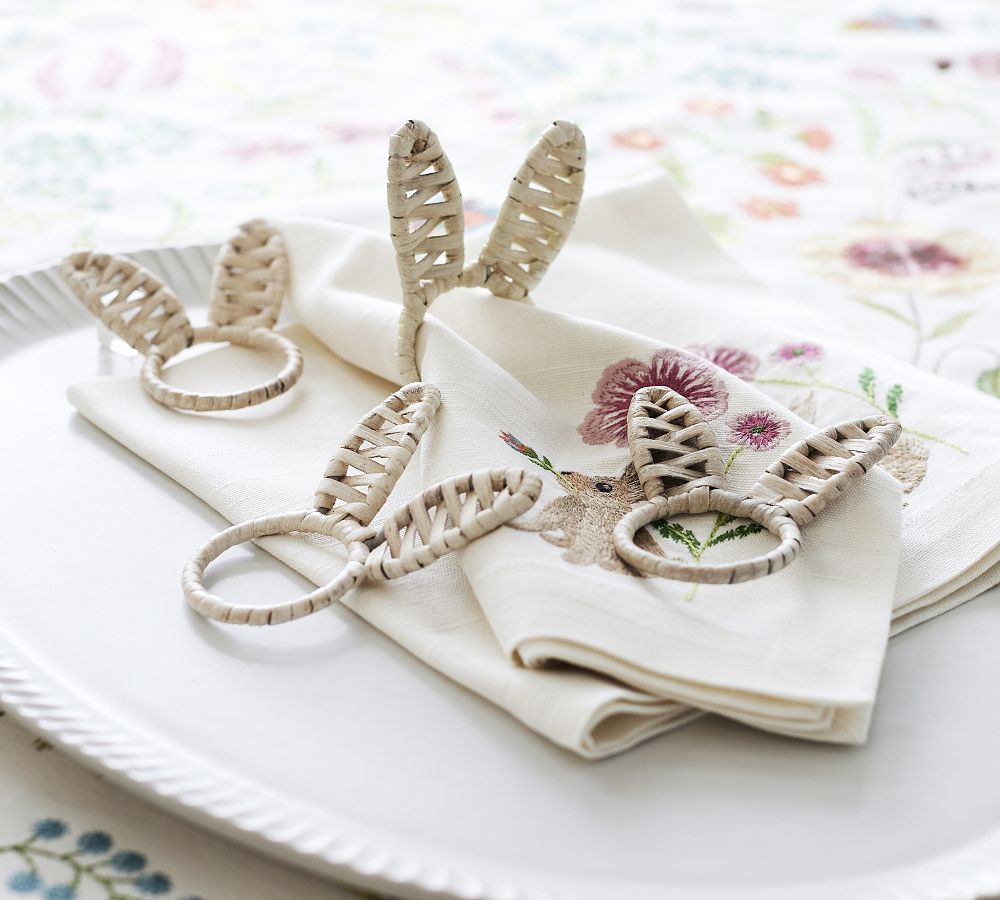 Bunny Ears Handwoven Napkin Rings - Set of 4