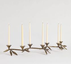 Botanical Forged Iron Candle Holder Centerpiece