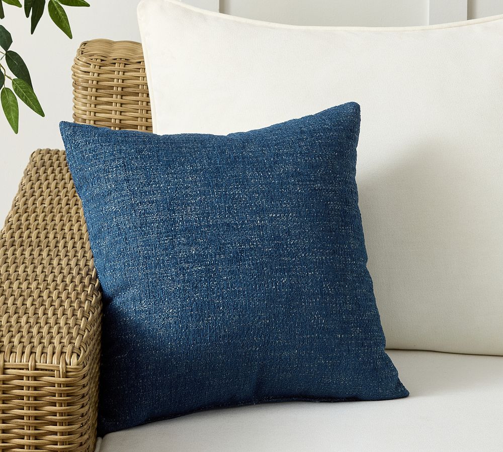 Open Box: Performance Boucle Outdoor Pillow, 18" - Indigo