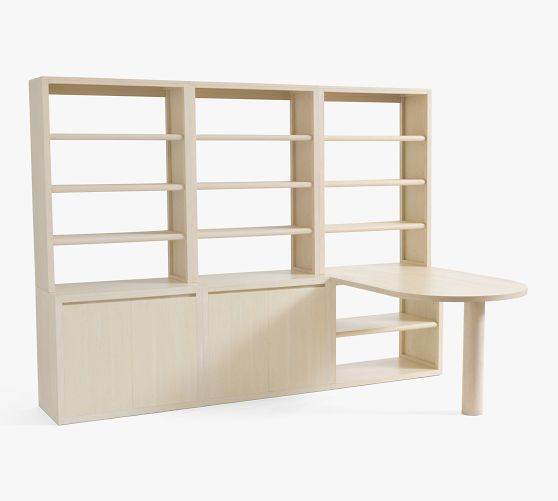 Cayman Peninsula Desk with Bookcase Suite (108" x 66")