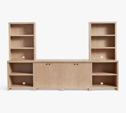 Modern Farmhouse 136&quot; Entertainment Center with Cabinets