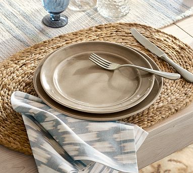 Cambria Handcrafted Stoneware Salad Plates: Chambray