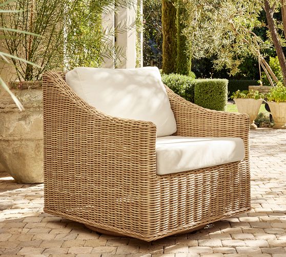 Huntington Slim Slope Arm Swivel Outdoor Lounge Chair
