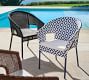 Palmetto Wicker Stackable Outdoor Dining Armchair, Geo Print