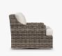 Huntington Wicker Slope Arm Swivel Outdoor Lounge Chair